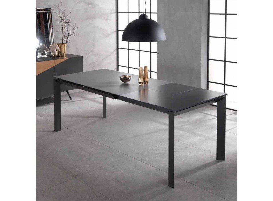 Udvideligt designbord med keramisk top og mdf, Nosate Viadurini