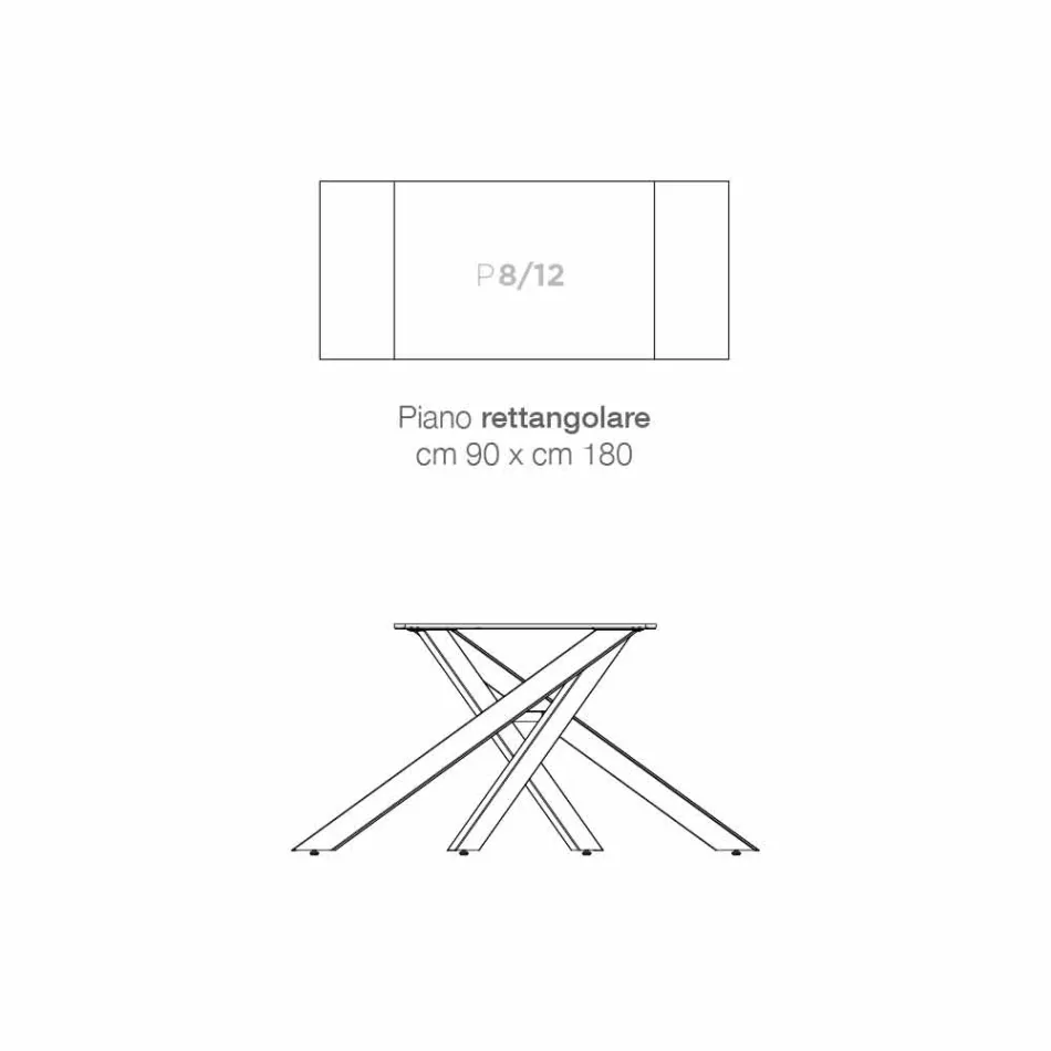 Udvidelig keramisk glas design bord lavet i Italien, Dionigi Viadurini