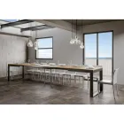 Udtrækkeligt bord af moderne design i melamintræ - Badesi Viadurini