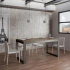 Udtrækkeligt bord af moderne design i melamintræ - Badesi Viadurini