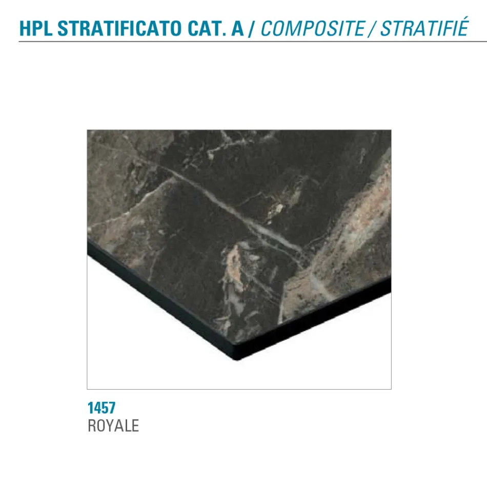 Udtrækkeligt bord op til 180 cm rundt lamineret Hpl lavet i Italien - Bastiano Viadurini