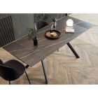Udtrækkeligt bord op til 200 cm metalunderstell og grøn top - Norris Viadurini
