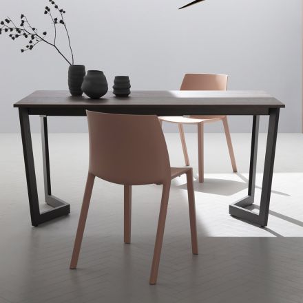 Udtrækkeligt bord Op til 238 cm Moka Metal og Hpl Fremstillet i Italien - Pablito Viadurini