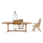 Udtrækkeligt træhavebord op til 240 cm, fra Design - Roxen Viadurini