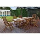 Udtrækkeligt træhavebord op til 240 cm, fra Design - Roxen Viadurini