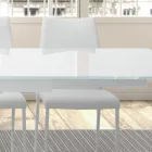 Udtrækbart bord op til 278 cm i glas og hvidt stål Made in Italy - Grotta Viadurini
