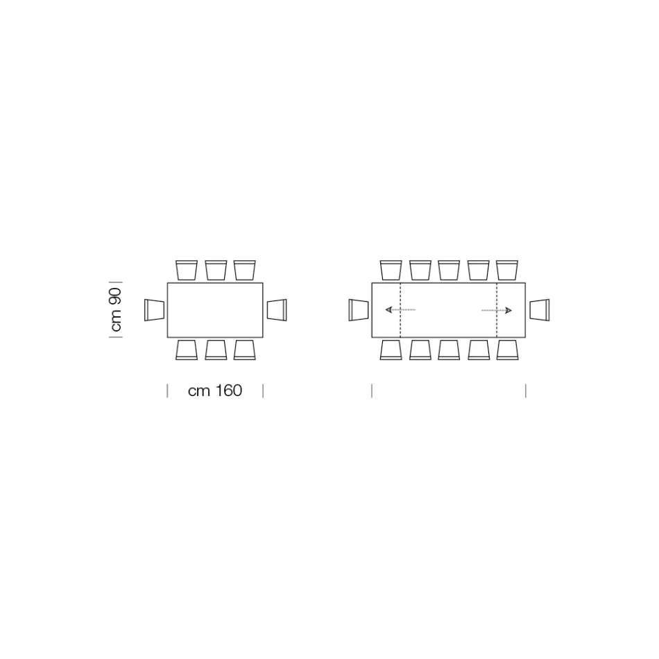 Udtrækkeligt bord op til 278 cm i glas og sort stål Made in Italy - Grotta Viadurini