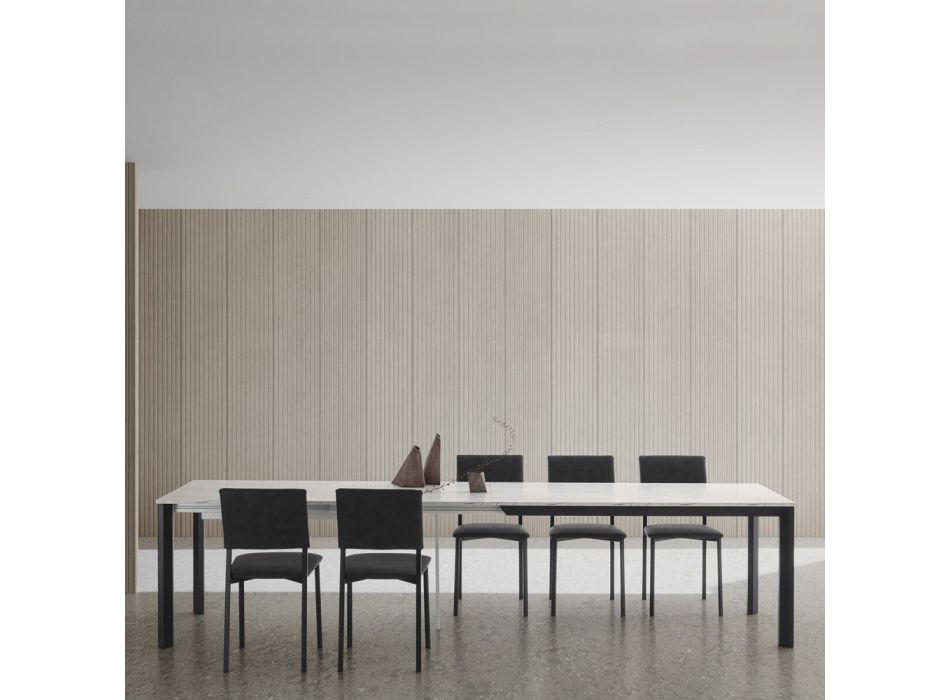 Udtrækkeligt bord op til 334 cm i aluminium og Hpl lavet i Italien - Filiberto Viadurini
