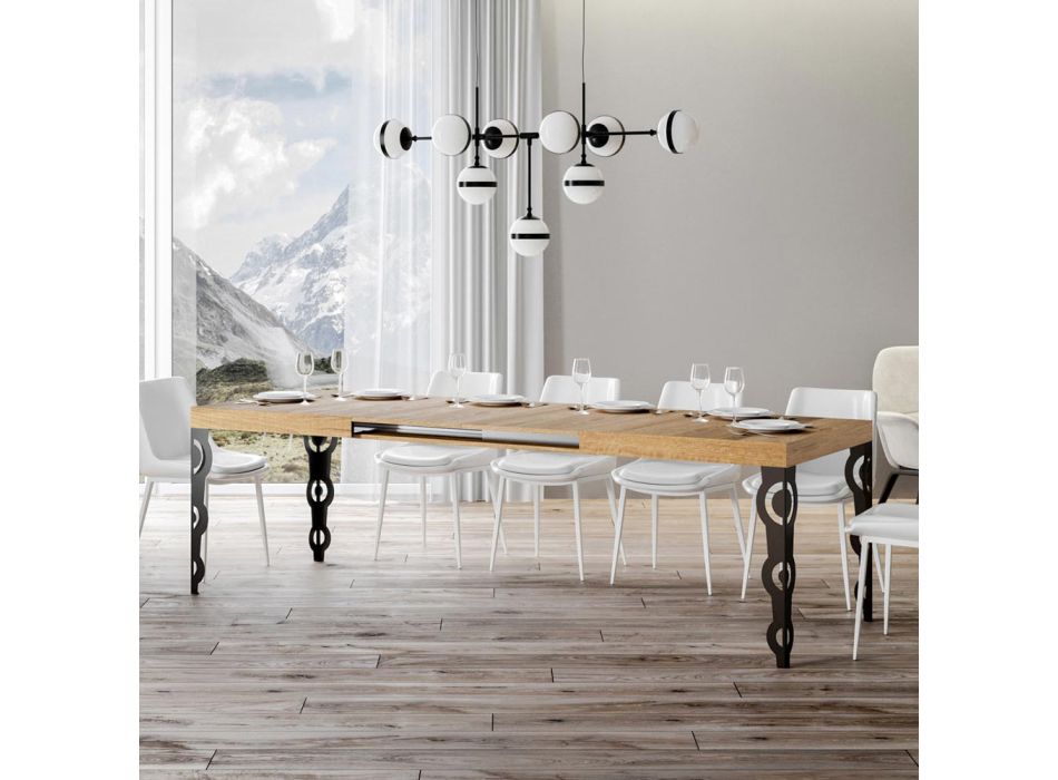 Udtrækkeligt bord op til 4 m i melamintræ og jern Fremstillet i Italien - Marella Viadurini