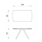 Udtrækbart bord op til 180 cm i keramik på glas og metal - Lozzolo Viadurini