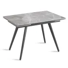 Udtrækkeligt bord op til 180 cm i marmorlignende sten og metal - Numa Viadurini