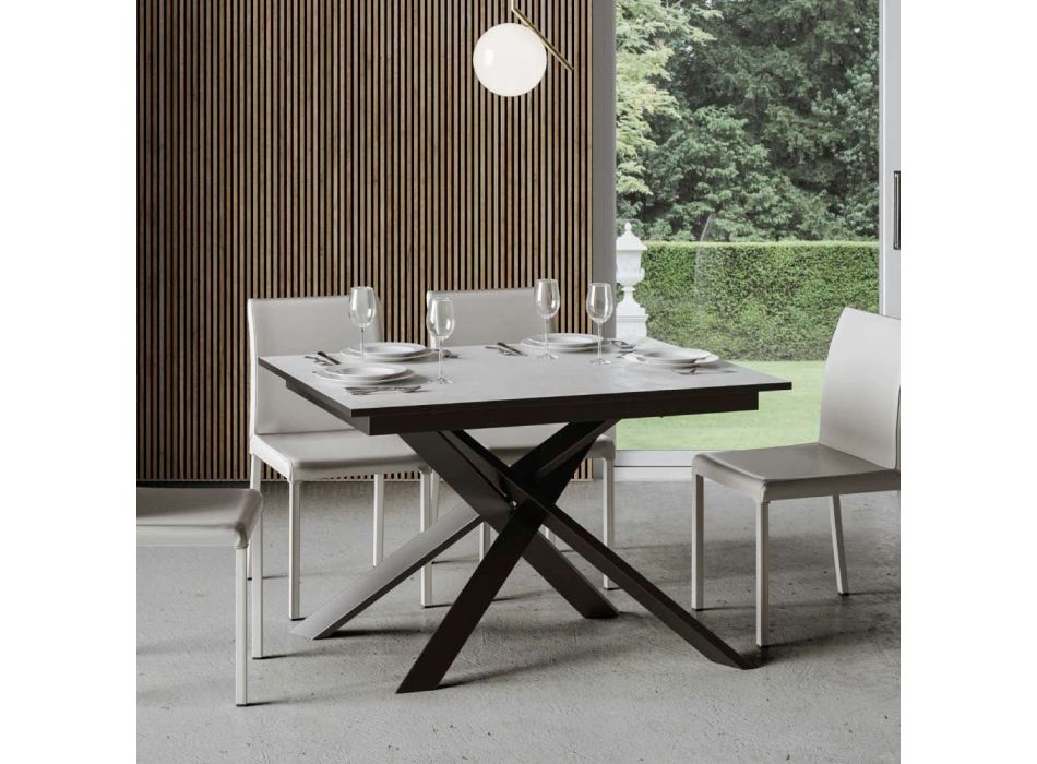 Udtrækkeligt bord op til 2 meter i træ og jern Lavet i Italien - Gattix Viadurini