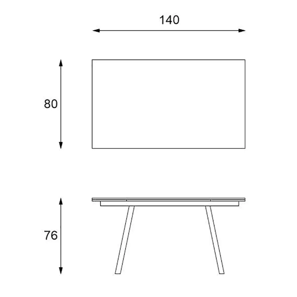 Udtrækkeligt bord op til 200 cm i Marble Effect Sinter Stone - Ananas Viadurini