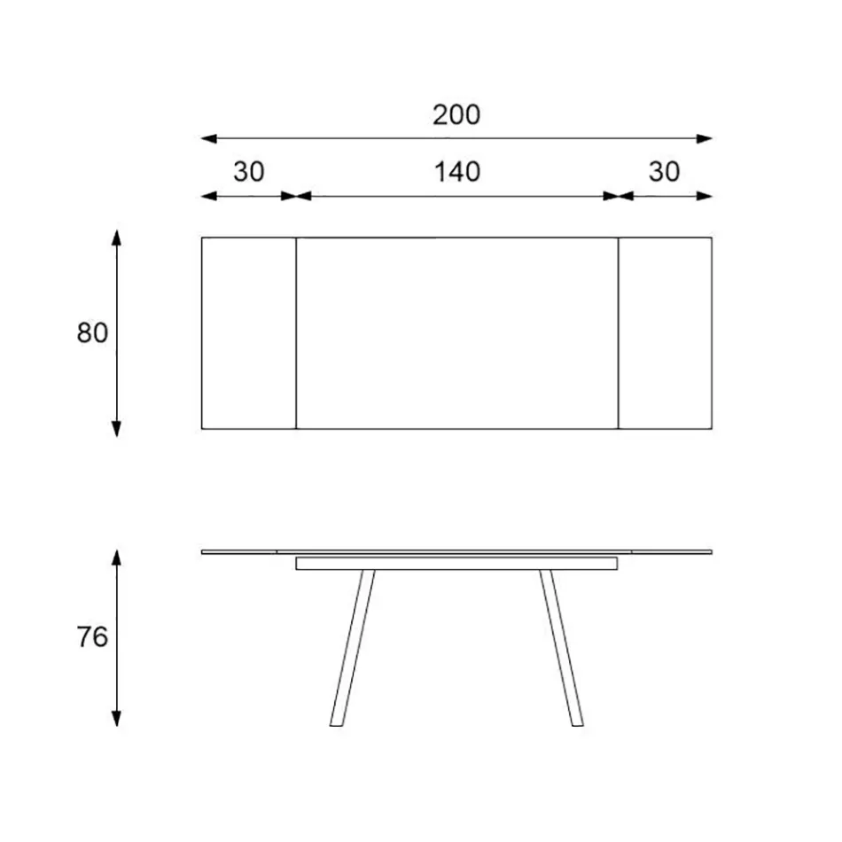 Udtrækkeligt bord op til 200 cm i Marble Effect Sinter Stone - Ananas Viadurini