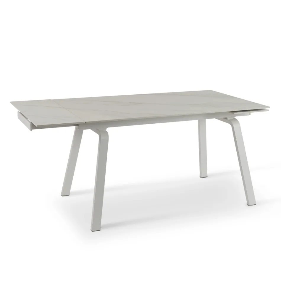 Udtrækkeligt bord op til 200 cm i Marble Effect Sinter Stone - Ananas Viadurini