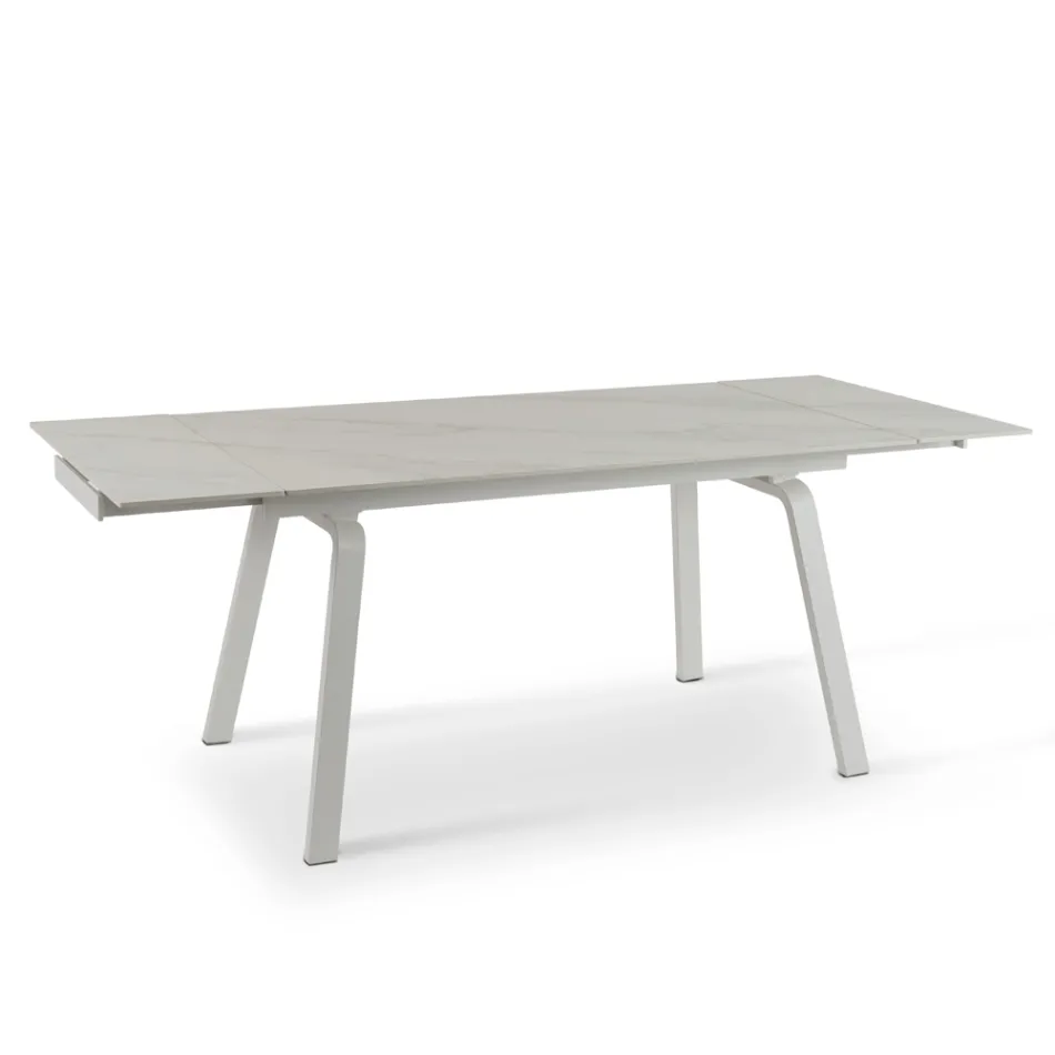 Udtrækkeligt bord op til 200 cm i Marble Effect Sinter Stone - Ananas Viadurini
