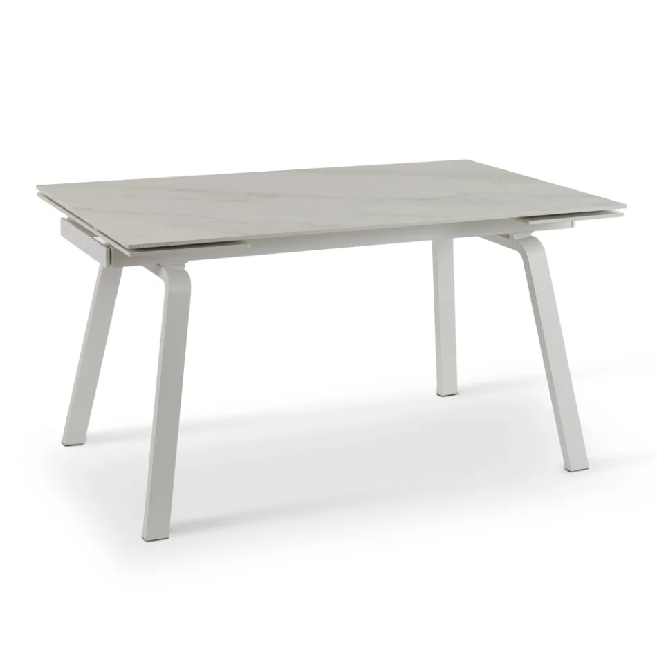 Udtrækkeligt bord op til 200 cm i Marble Effect Sinter Stone - Ananas Viadurini