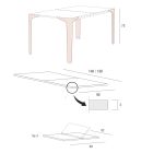 Udtrækkeligt bord Op til 222 cm i Hpl træeffekt Fremstillet i Italien - Vulcano Viadurini