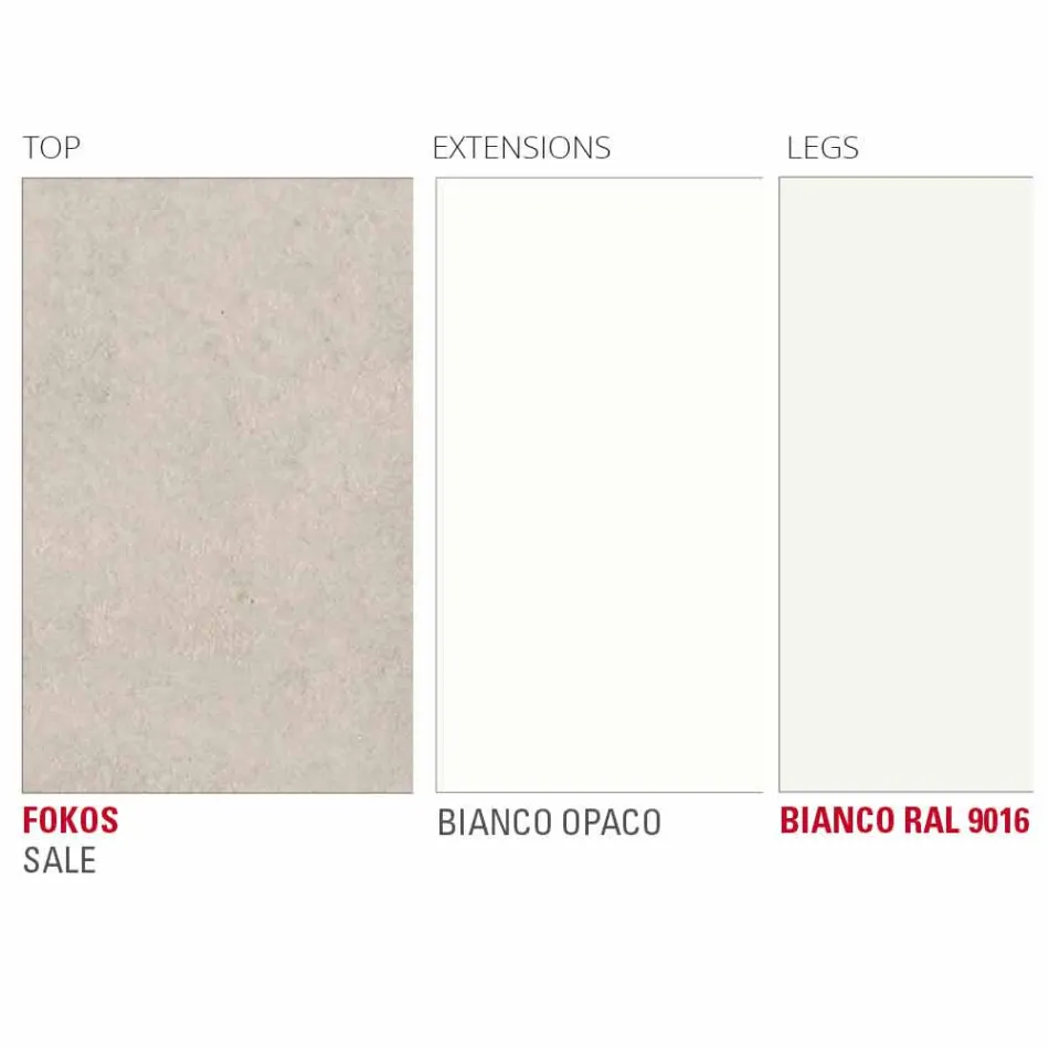 Udtrækkeligt bord Op til 238 cm i laminat og metal fremstillet i Italien - Remigio Viadurini