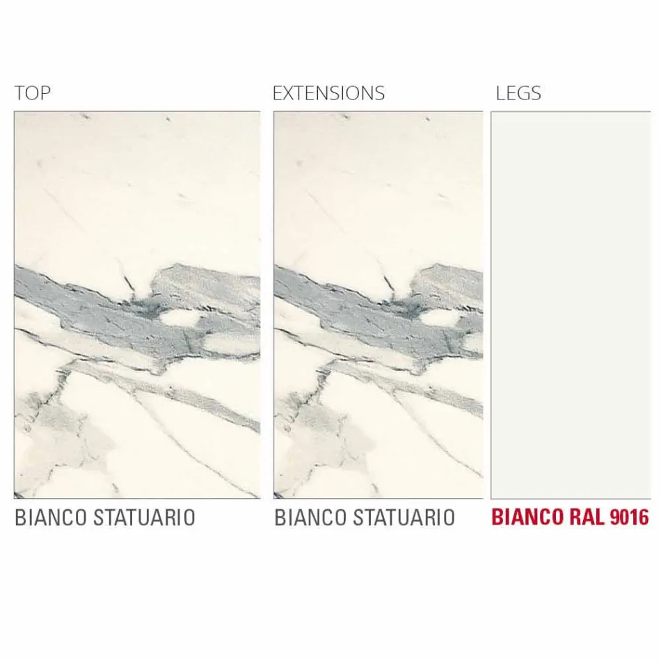 Udtrækkeligt bord Op til 238 cm i laminat og metal fremstillet i Italien - Remigio Viadurini