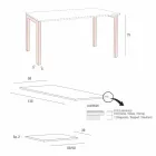 Udtrækkeligt bord Op til 238 cm i laminat og metal fremstillet i Italien - Remigio Viadurini