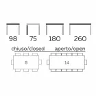 Udvideligt bord Op til 260 cm i stentøj, marmor og træ fremstillet i Italien - Malita Viadurini