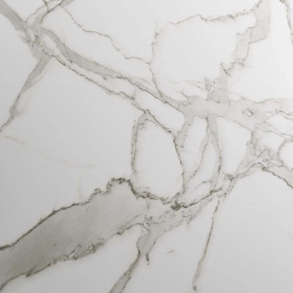 Udtræksbord Op til 280 cm i stål og matkeramisk glas - Viterbo Viadurini