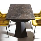Udtrækkeligt bord Op til 280 cm i stål og matkeramisk glas - Viterbo Viadurini