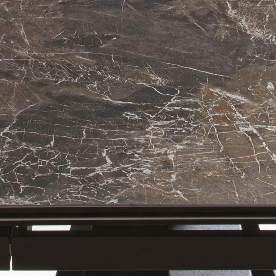 Udtrækkeligt bord Op til 280 cm i stål og matkeramisk glas - Viterbo Viadurini