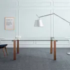 Udvideligt bord Op til 280 cm i gennemsigtigt glas fremstillet i Italien - Sopot Viadurini