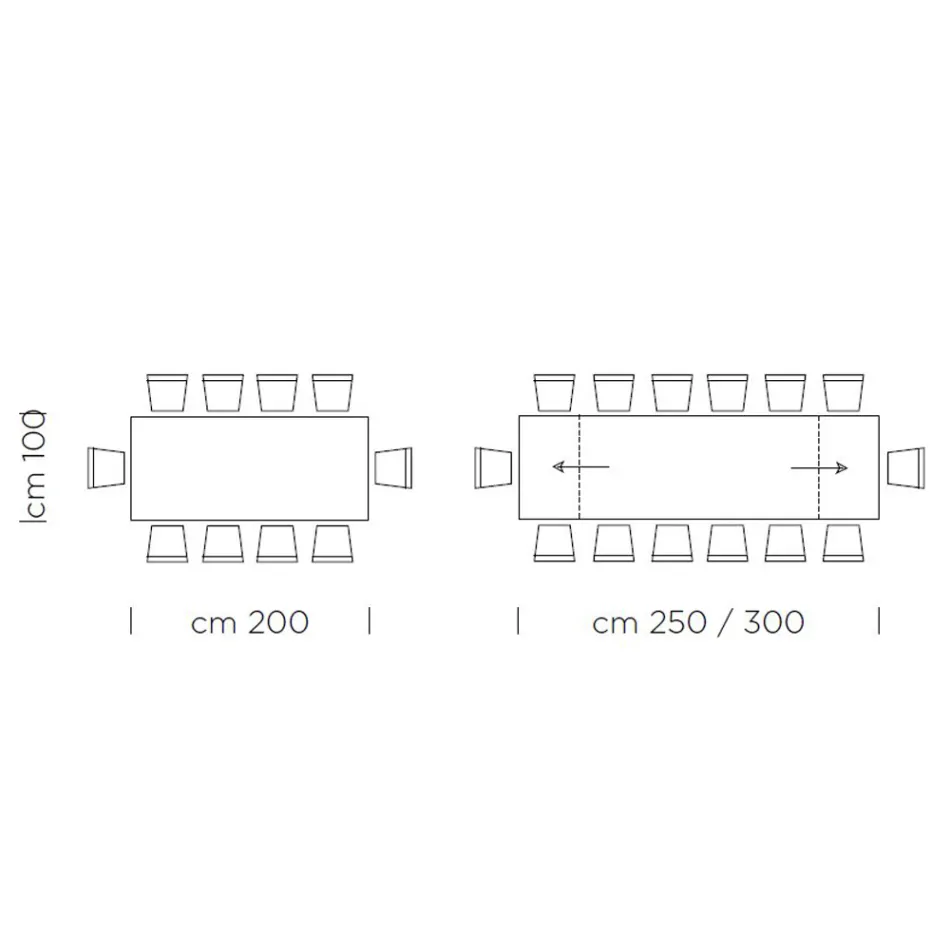 Udtrækkeligt bord Op til 300 cm med fineret plade lavet i Italien - Grotta Viadurini