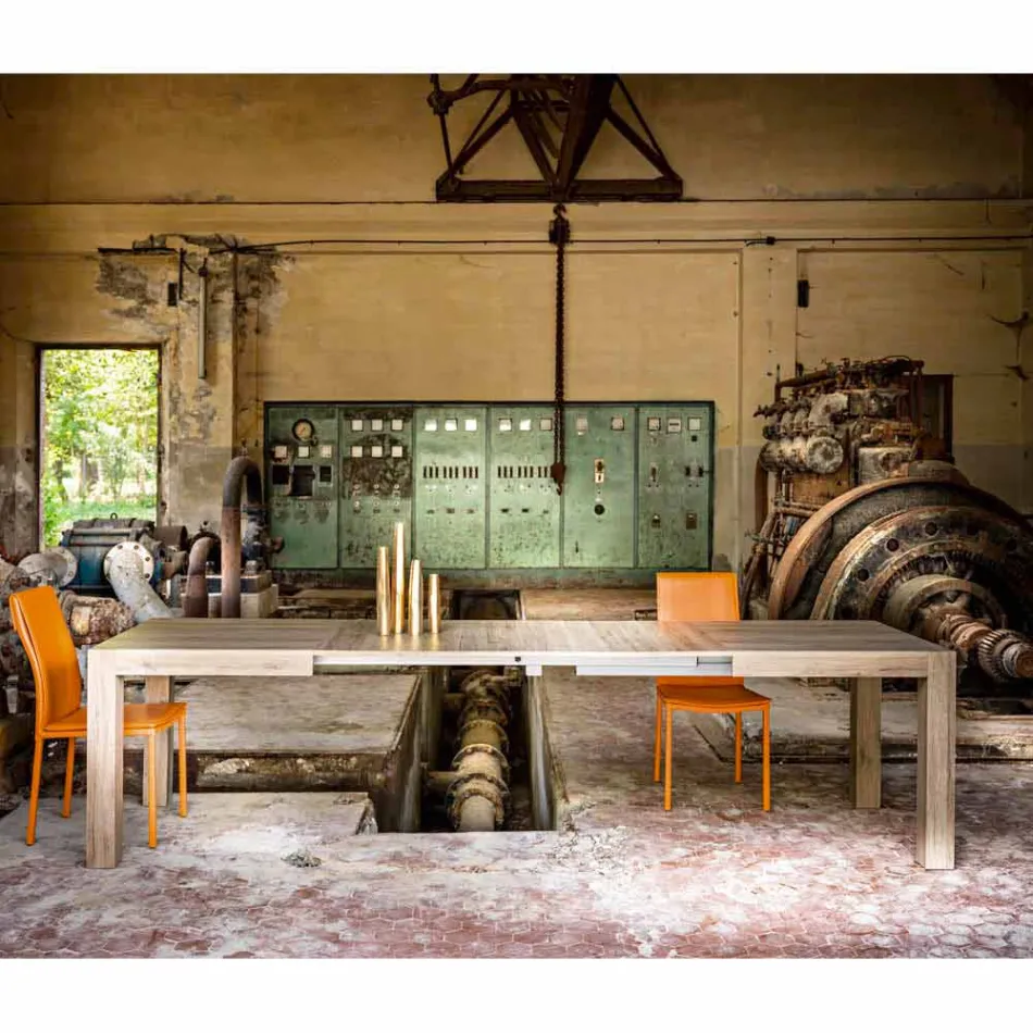 Tabel udvides op til 300 cm moderne design melamin Oky Viadurini