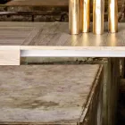 Tabel udvides op til 300 cm moderne design melamin Oky Viadurini