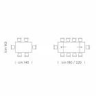 Udtrækkeligt bord op til 300 cm i Fenix og stål lavet i Italien - Settimmio Viadurini