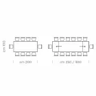 Udtrækkeligt bord op til 300 cm i Fenix og stål lavet i Italien - Settimmio Viadurini