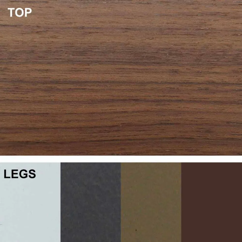 Udtrækkeligt bord op til 300 cm i træ og stål lavet i Italien - Settimmio Viadurini