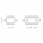 Udtrækkeligt bord op til 300 cm i træ og stål lavet i Italien - Settimmio Viadurini