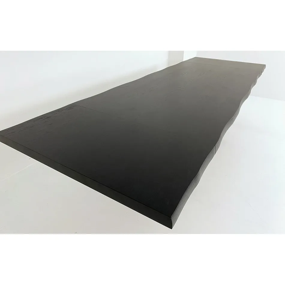 Udtrækbart bord op til 300 cm i fineret træ og glas - Riv Viadurini