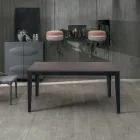 Udtrækkeligt bord op til 316 cm i Melamin og Metal Base - Røgelse Viadurini