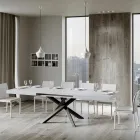 Udtrækkeligt bord op til 440 cm i antracit jern og træ lavet i Italien - Graffo Viadurini