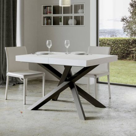 Udtrækkeligt bord op til 440 cm i antracit jern og træ lavet i Italien - Graffo Viadurini