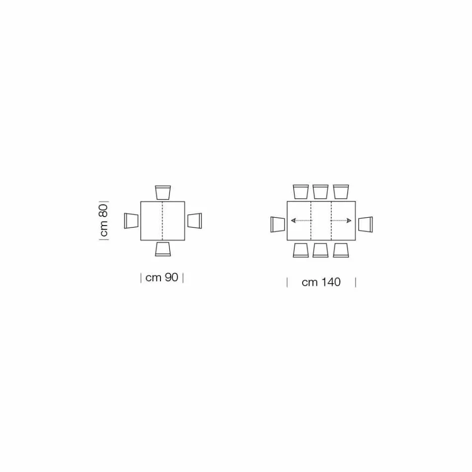 Udtrækkeligt bord op til 470 cm i Made in Italy Fineret træ – Gordito Viadurini