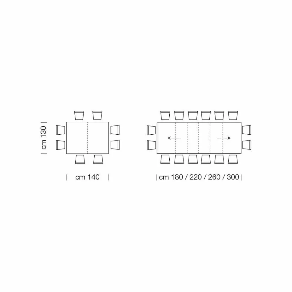 Udtrækkeligt bord op til 470 cm i Made in Italy Fineret træ – Gordito Viadurini