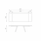 Udvideligt egetræsfinerbord og Travis sort metal Viadurini