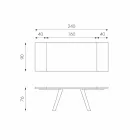 Udvideligt egetræsfinerbord og Travis sort metal Viadurini