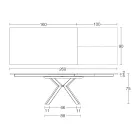 Udtrækkeligt bord i poleret Calacatta Black Ceramic Starlit - Balia Viadurini