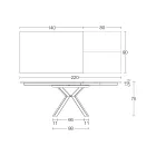 Udtrækkeligt bord i poleret Calacatta Black Ceramic Starlit - Balia Viadurini