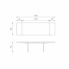 Udvideligt bord i egetræsfiner med Nico glasben Viadurini