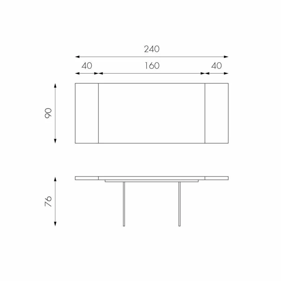Udvideligt bord i egetræsfiner med Nico glasben Viadurini