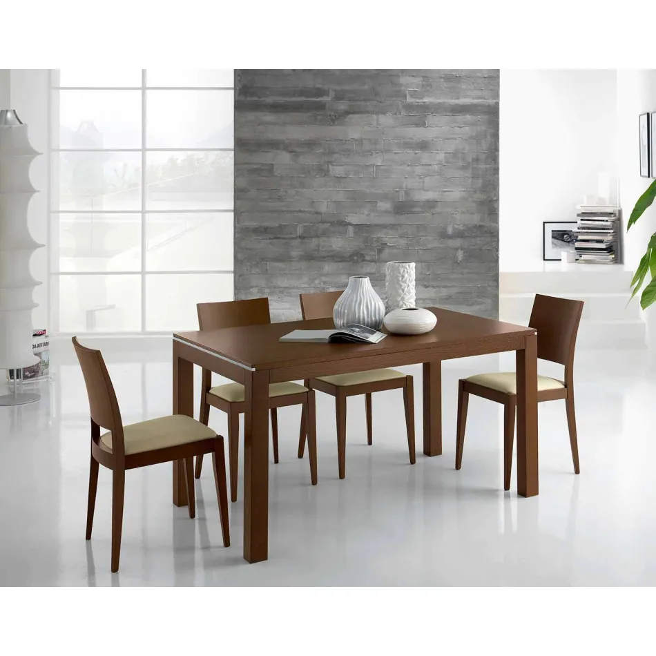 Udvideligt bord i asketræ med sidebånd i ask - Ketla Viadurini